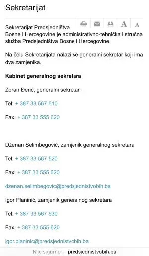  SLUŽBENA STRANICA PREDSJEDNIŠTVA