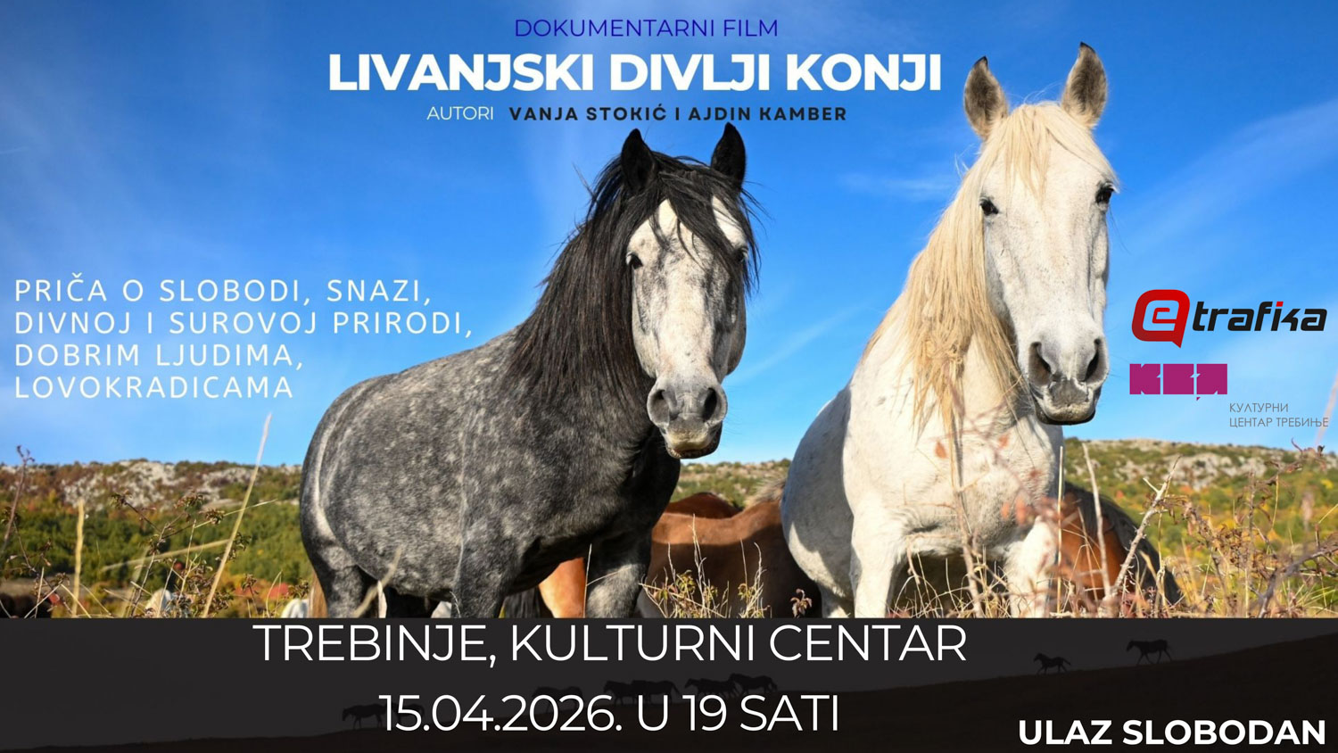 Plakat prikazivanje filma Livanjski divlji konji