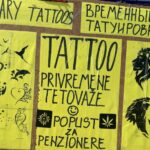 Oglas za privremene tetovaže sa popustom za penzionere